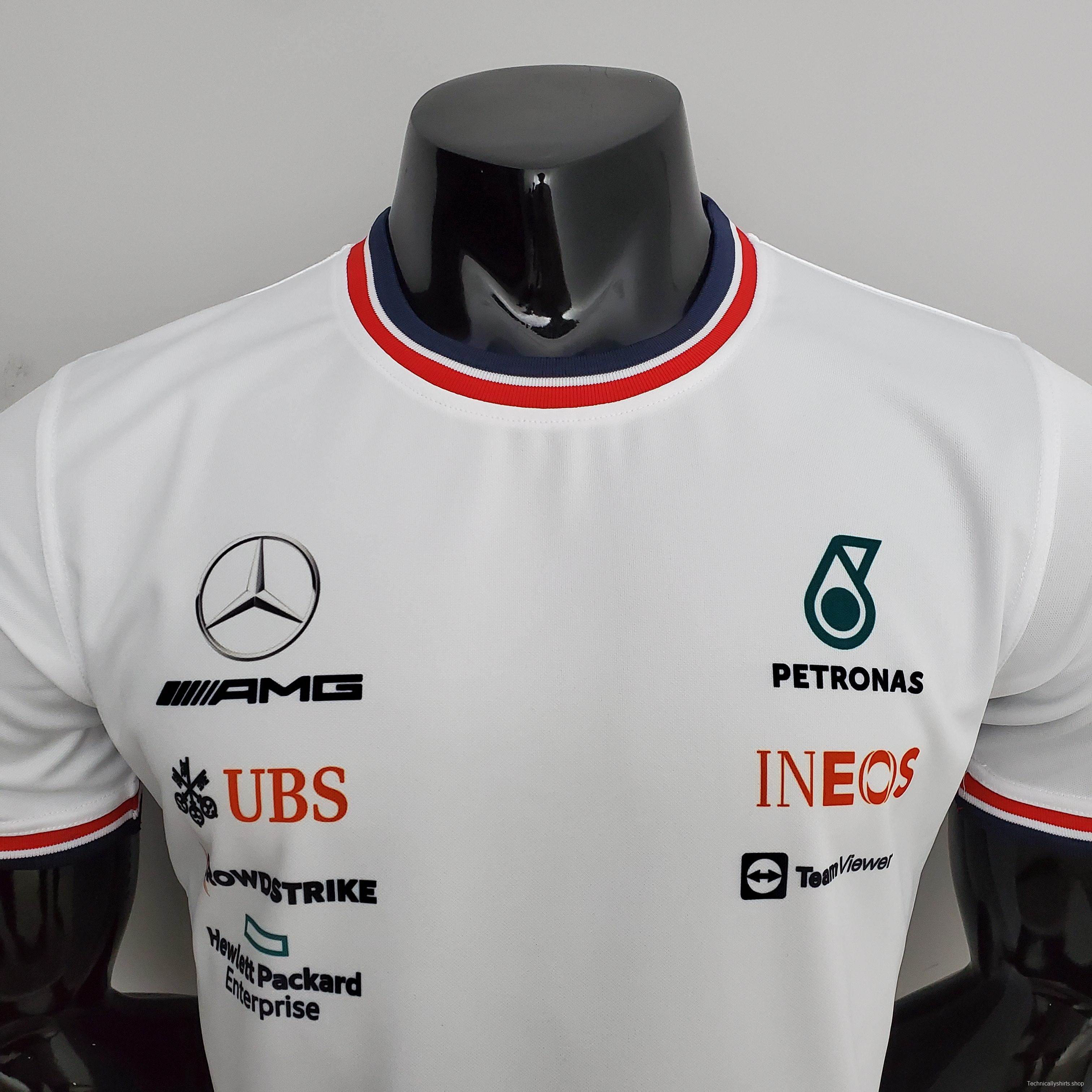 F1 Formula One 2022 Mercedes White S-5XL