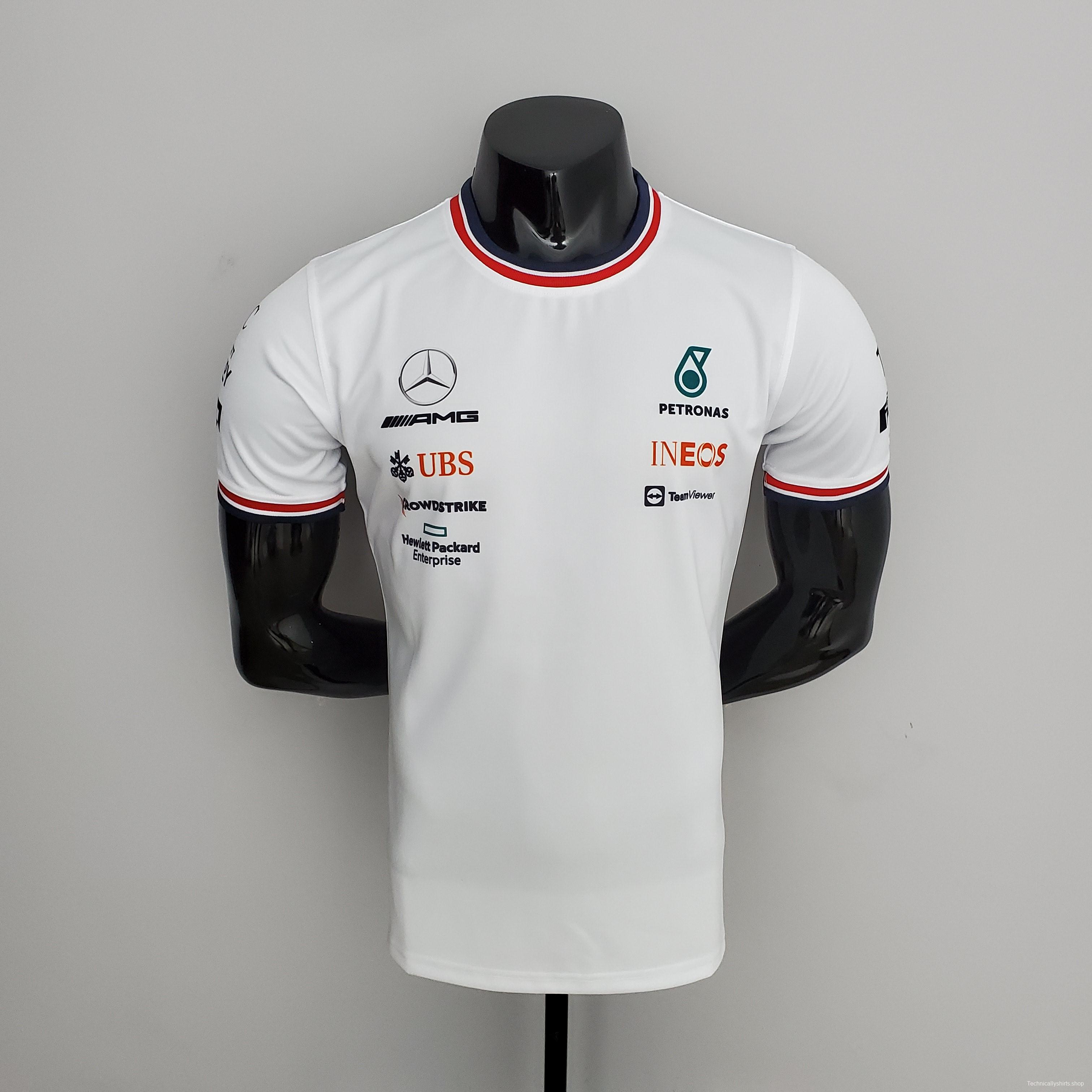 F1 Formula One 2022 Mercedes White S-5XL