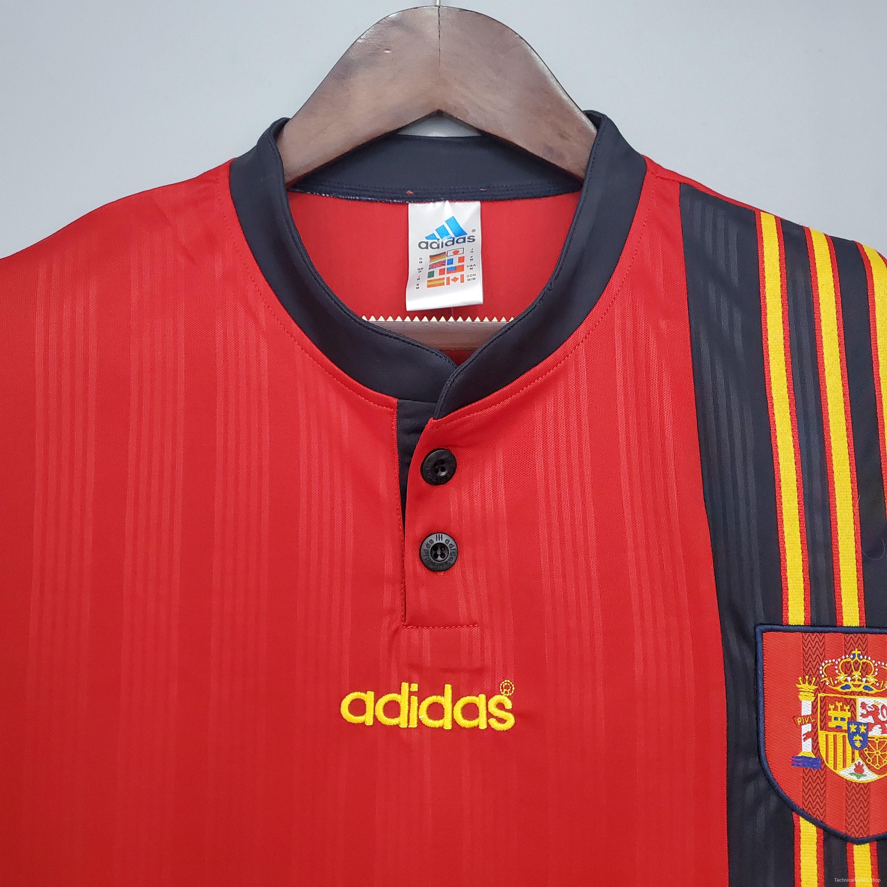 Retro Spain 1996 home Soccer Jersey