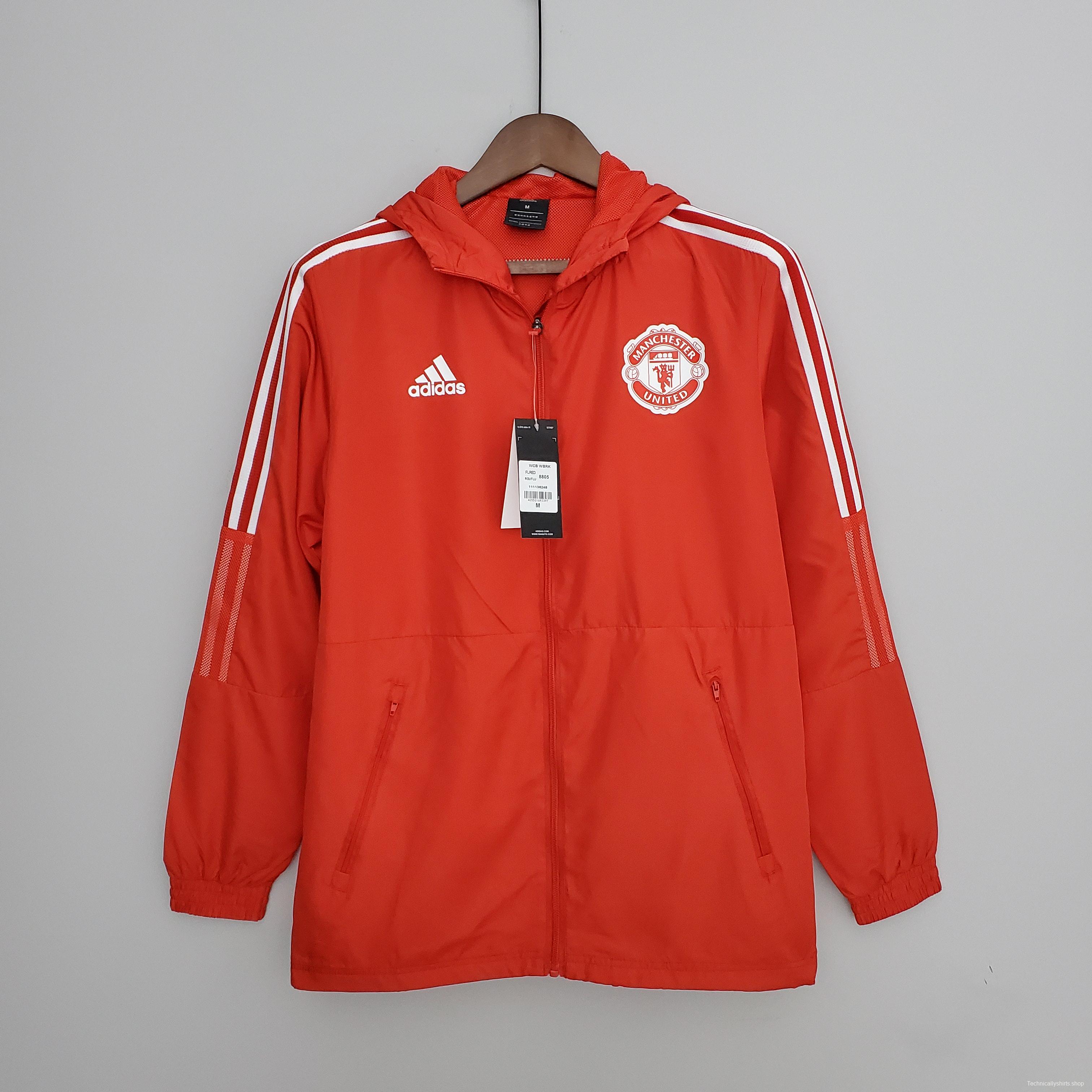 2022 Manchester United Windbreaker Red Soccer Jersey