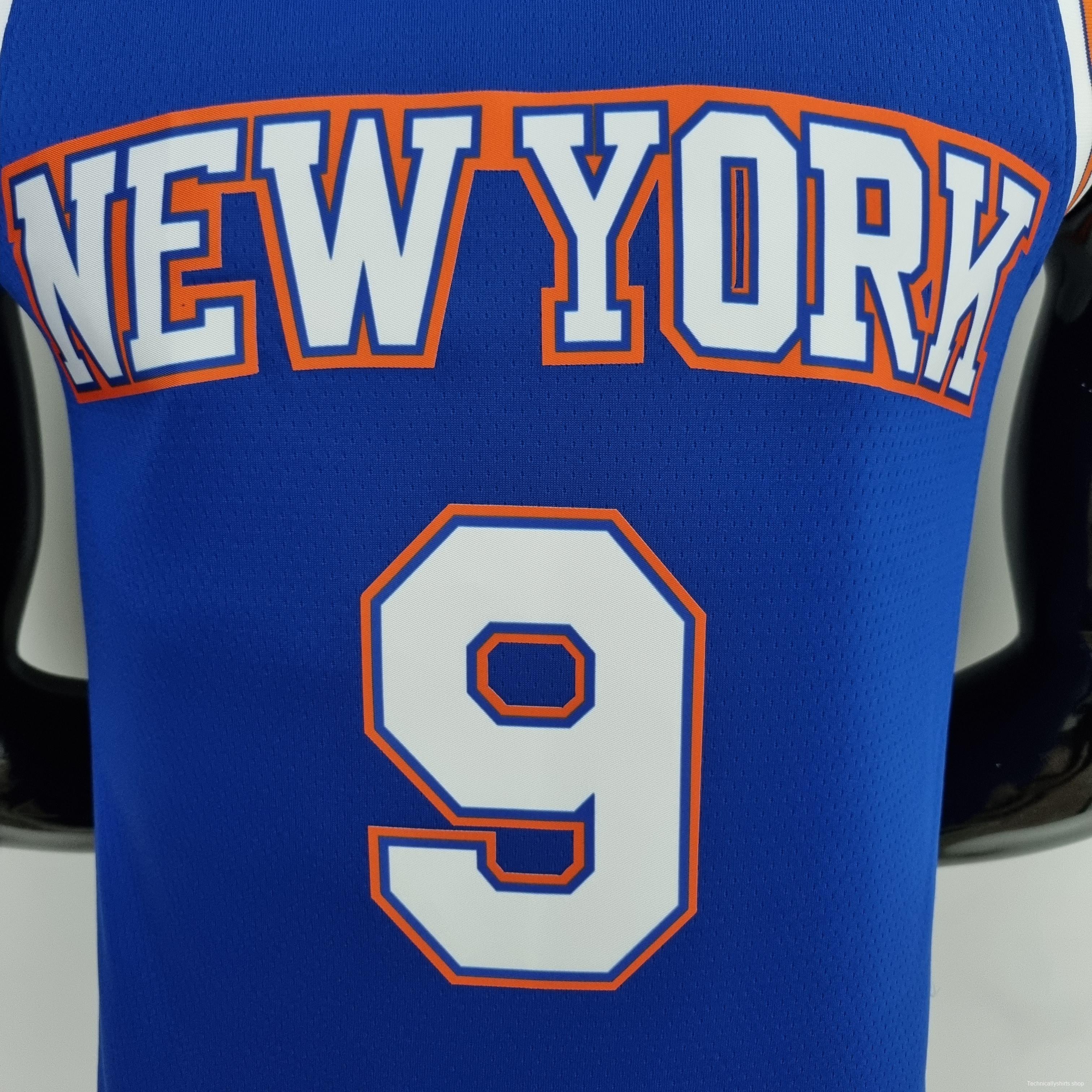 75th Anniversary Barrett#9 New York Knicks Jordan Limited Blue NBA Jersey