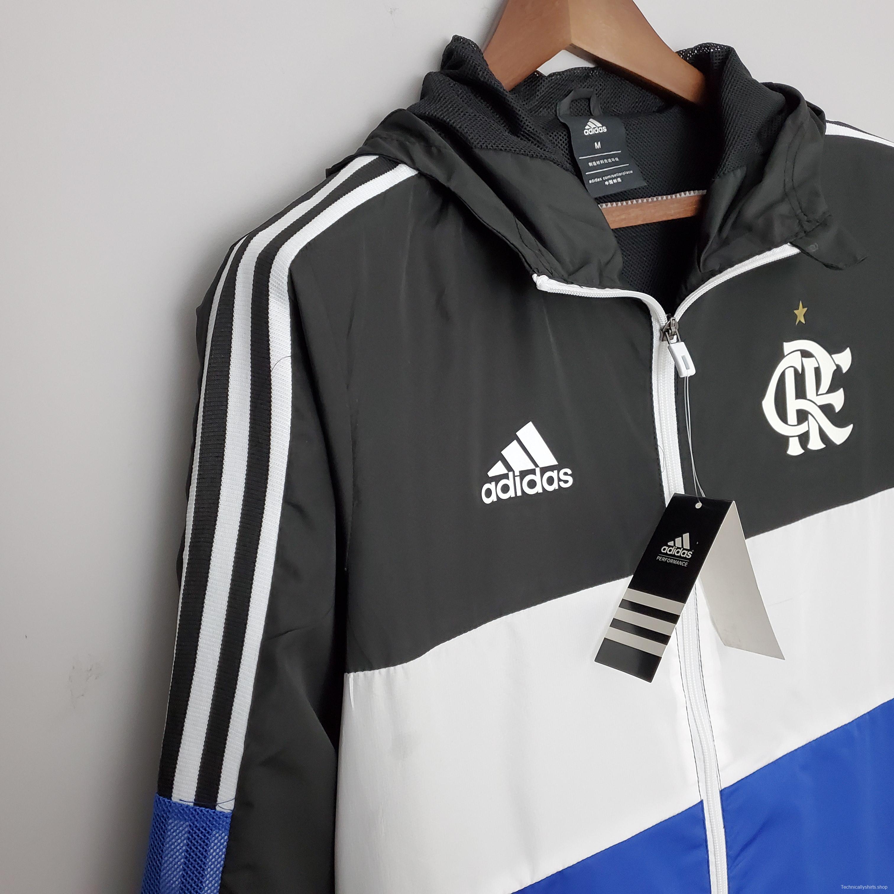 2022 Flamengo Windbreaker Black &amp; White Blue