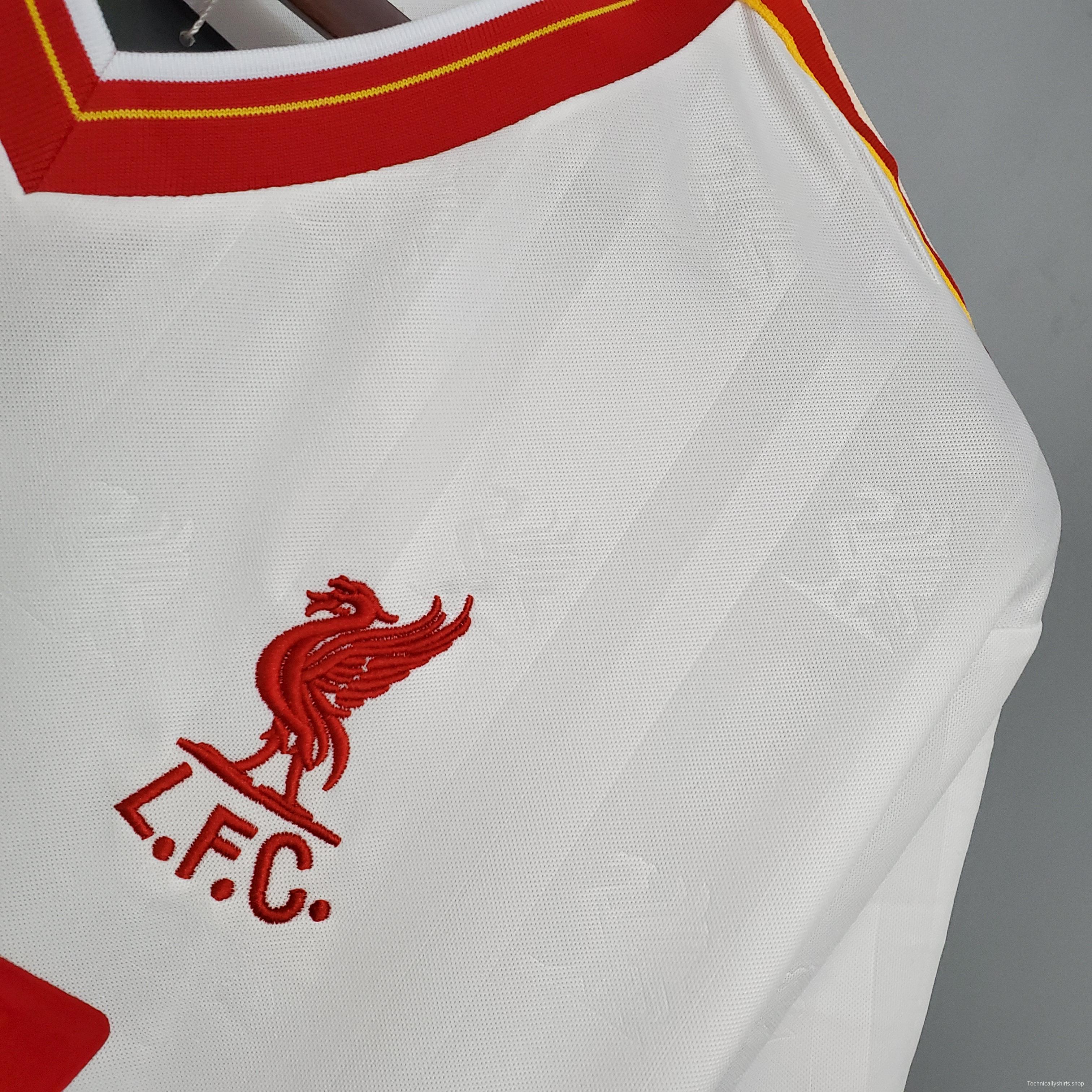 Retro 85/86 Liverpool away white Soccer Jersey