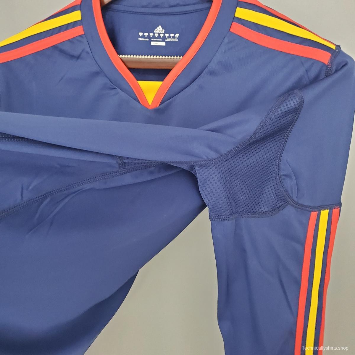 Retro long sleeve Spain 2010 away Soccer Jersey