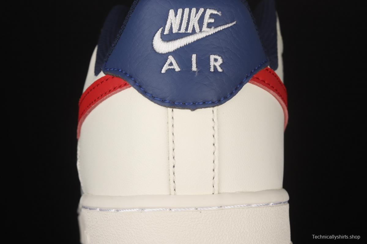 NIKE Air Force 1x07 Low white, blue and red stitching low-top casual board shoes CW2288-901