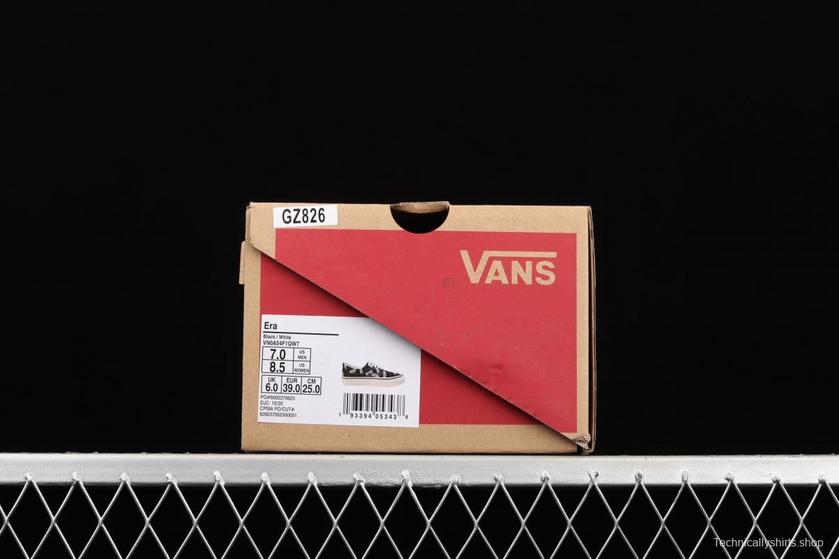 Vans Era's new classic black-and-white LOGO letter printed lightweight low-top shoes VN0A54F1QW7