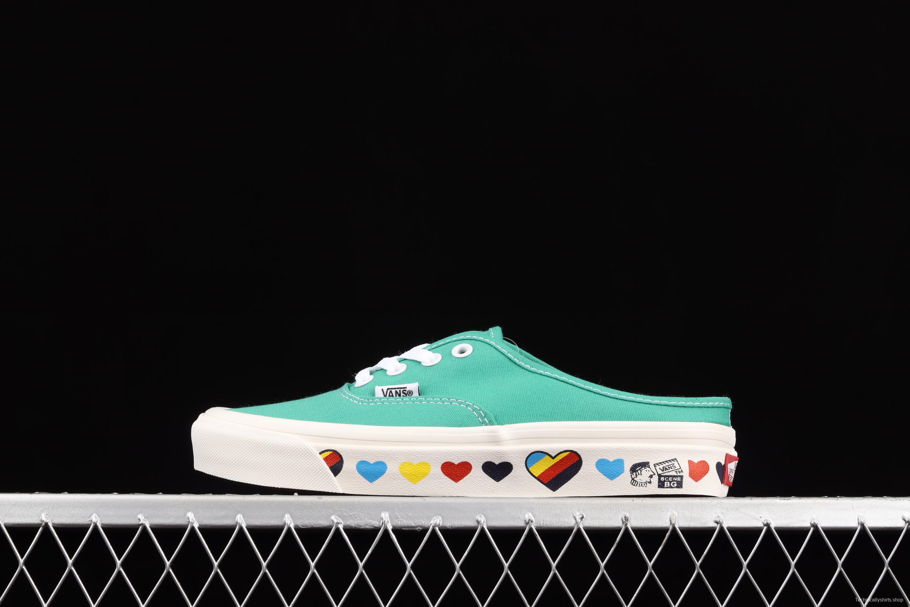 Vans Authentic Anaheim Valentine's Day Limited Green Love Leisure half-drag VN0A54F72BJ