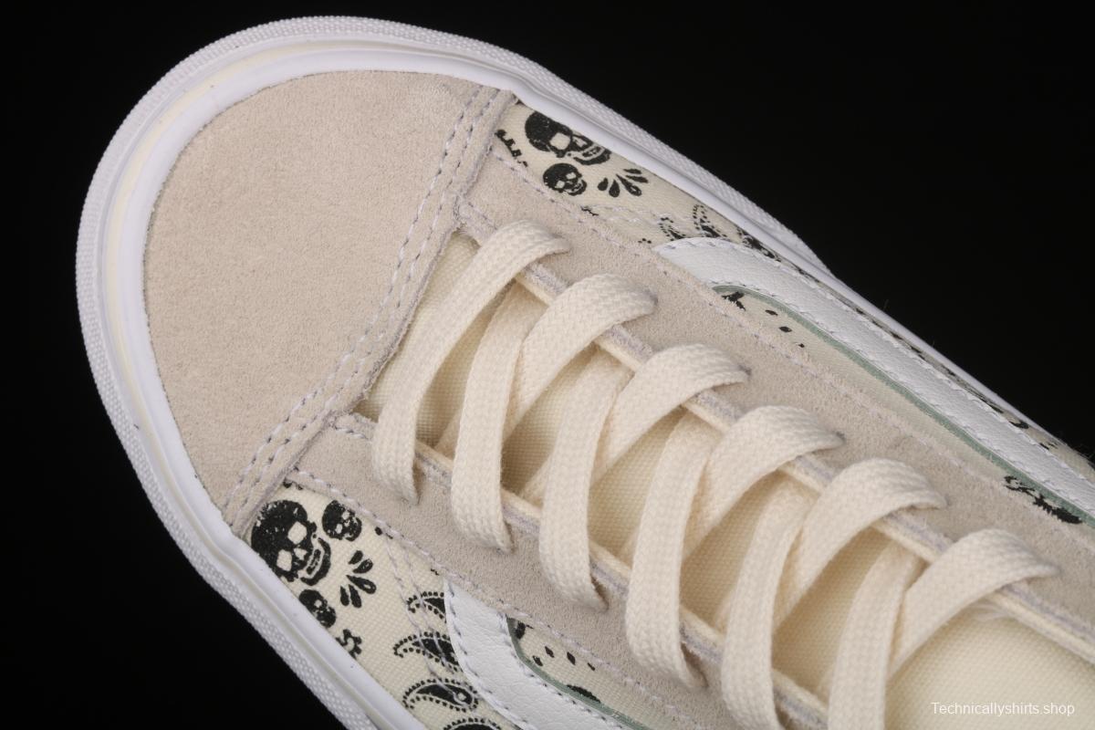 Vans Style 36 million skull print low side vulcanized canvas casual shoes VN0A4BVEN8K White Skeleton