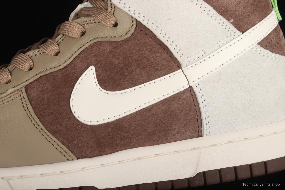 NIKE DUNK High Light Chocolate Chocolate vintage White Brown High Top Leisure Skateboard shoes DH5348-100