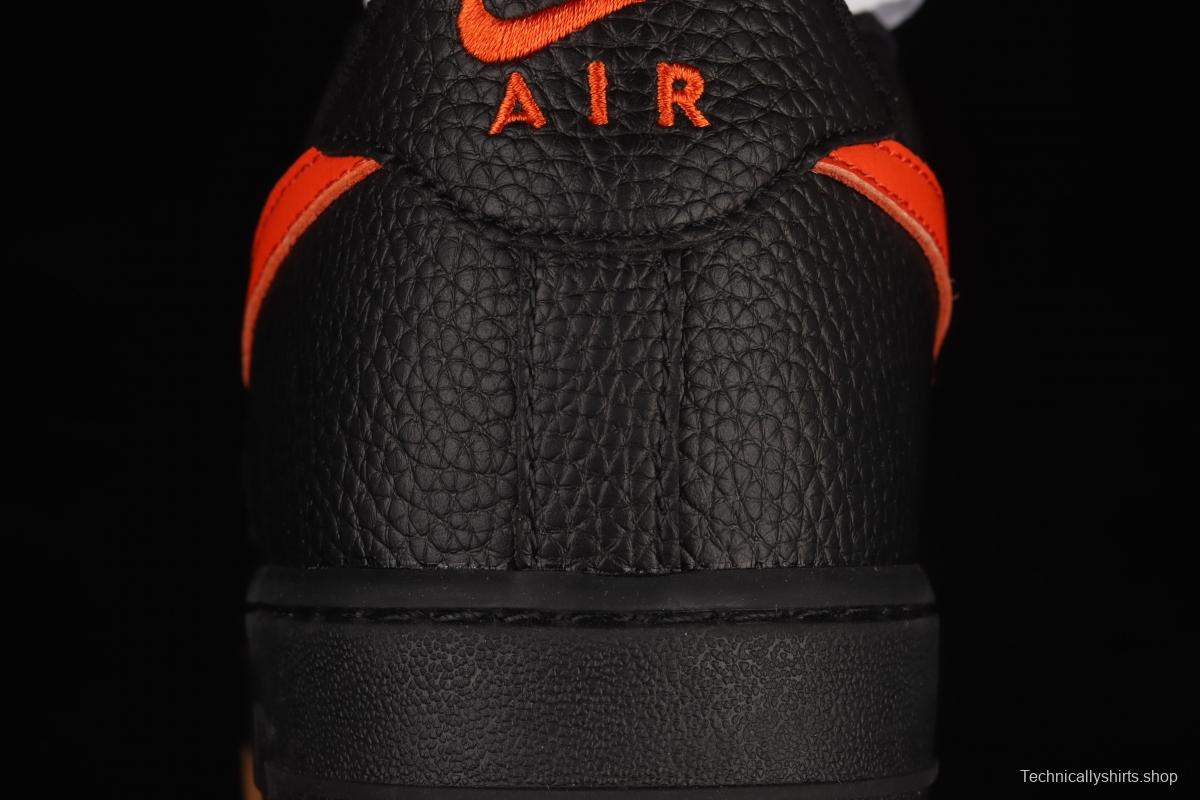 NIKE Air Force 1y07 Low raw rubber black and red litchi pattern low-top casual board shoes AA4082-001