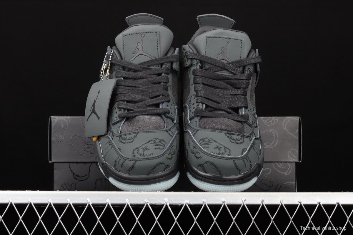 Kaws x Air Jordan 4 Black AJ4 black suede luminous limited edition 930155-001