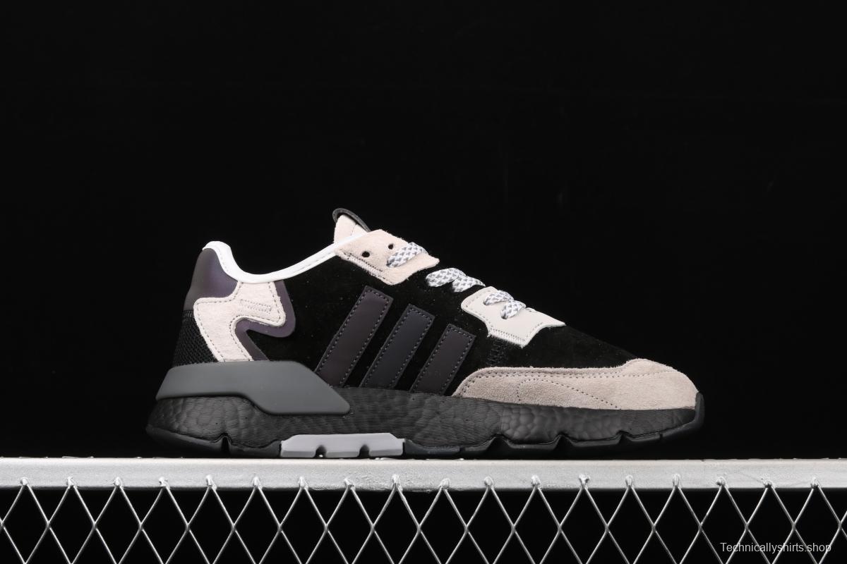 Adidas Nite Jogger 2019 Boost BD7936 suede stitching 3M reflective vintage running shoes