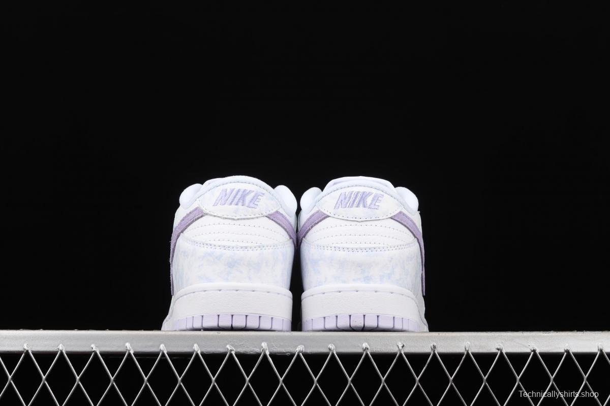 NIKE SB DUNK Low Prm white light purple color SB buckle rebound fashion leisure board shoes DM9467-500