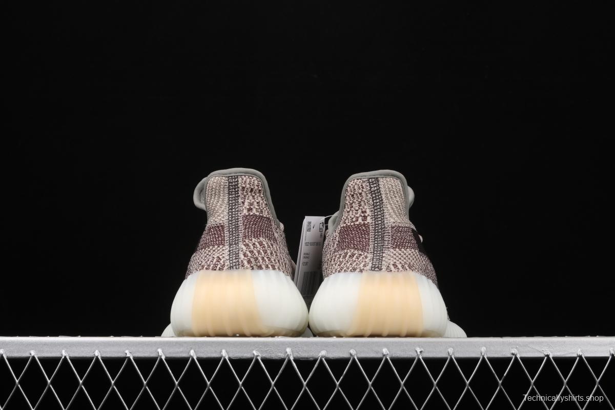 Adidas Yeezy Boost 350V2 Cinder FZ1267 Darth Coconut 350 second generation hollowed-out side coal ash permeable taillights