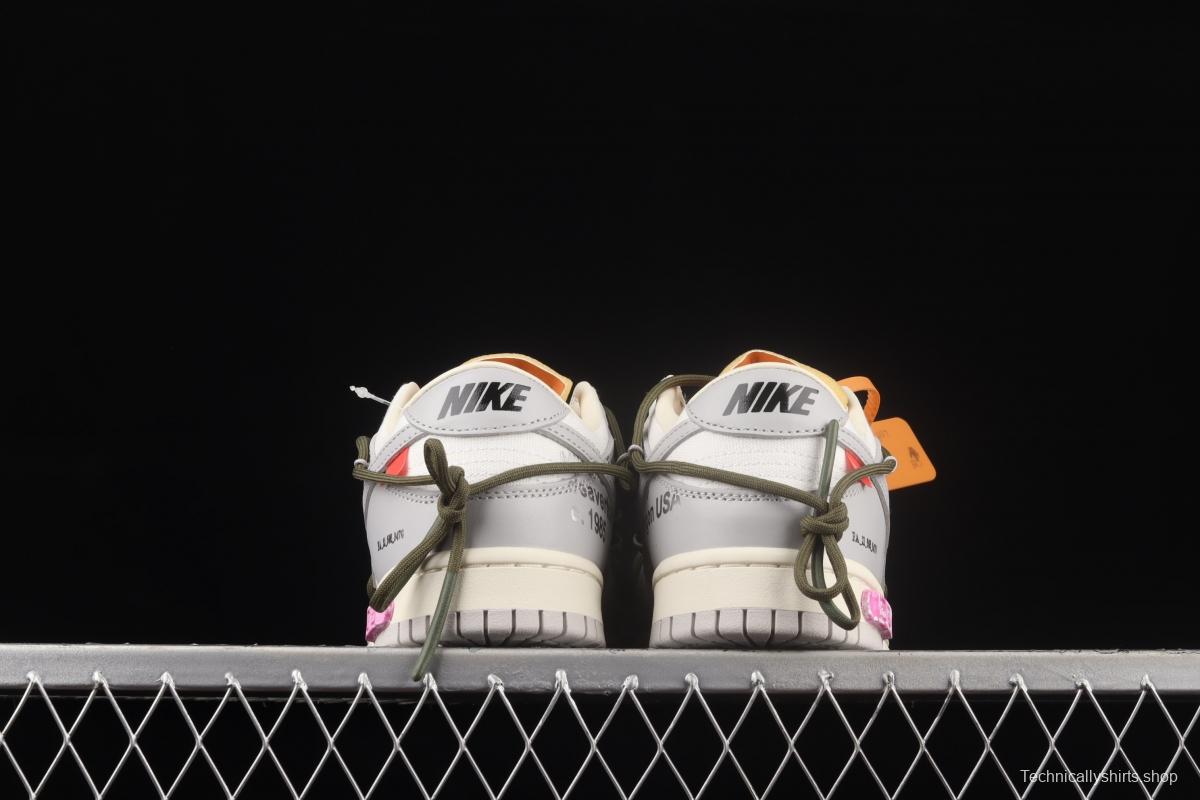 OFF-White x NIKE DUNK Low OW gray SB buckle rebound fashion casual board shoes DM1602-124