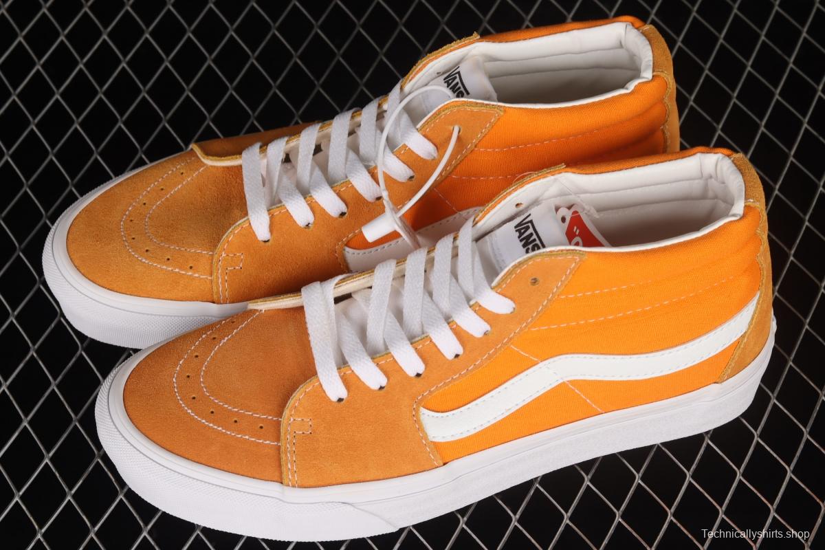 Vans Sk8-Mid 2022 Spring New Orange Soda Water Upper Skateboard Shoes VN0A3WM360C