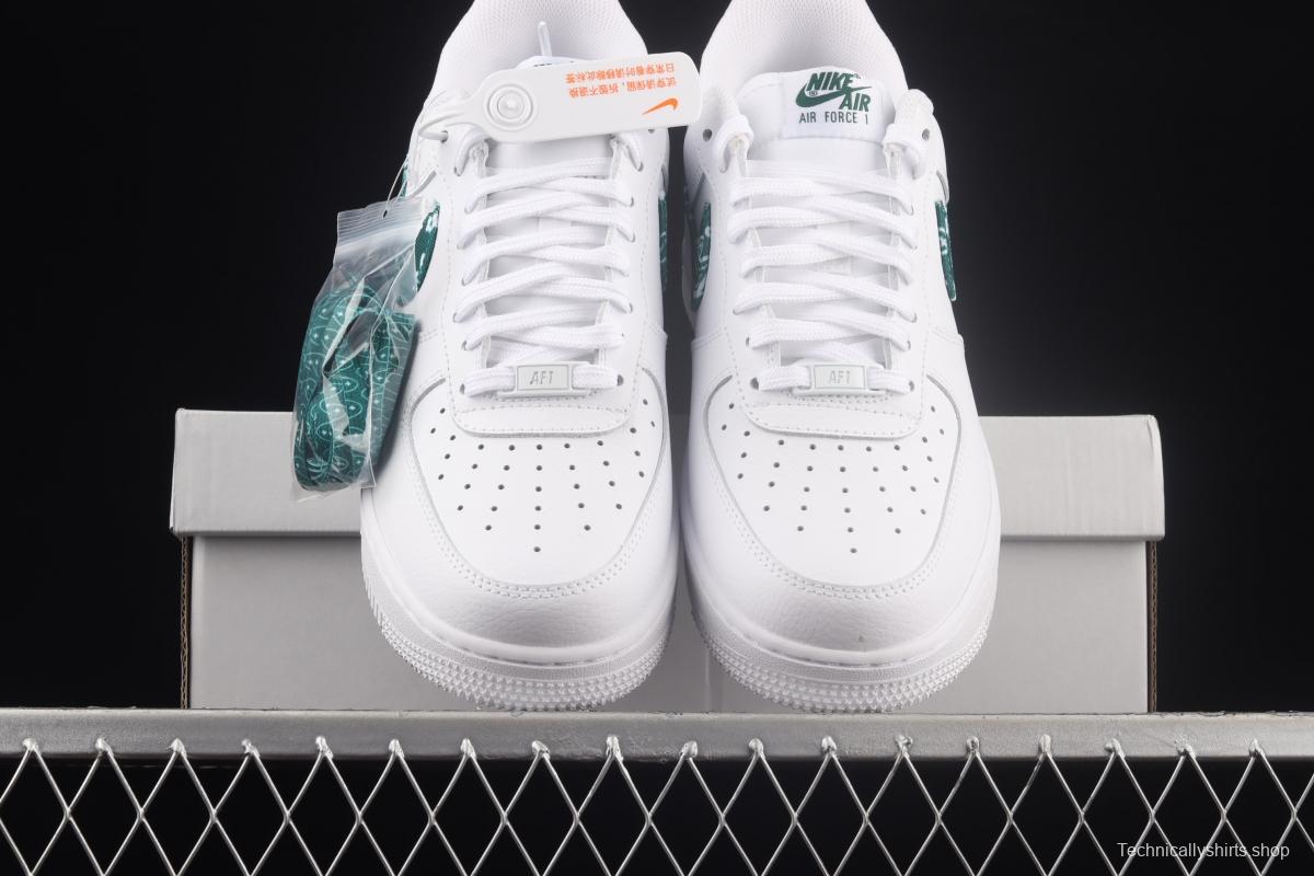 NIKE Air Force 1x07 Low white and green cashew flower low-top casual board shoes DH4406-102,