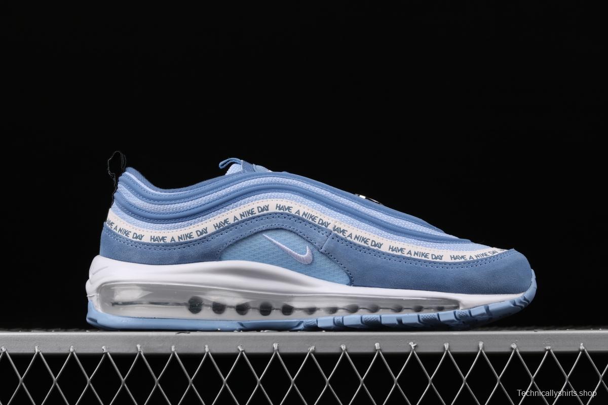 NIKE Air Max 97 ND Lake Blue Suede Air cushion running shoes BQ9130-400