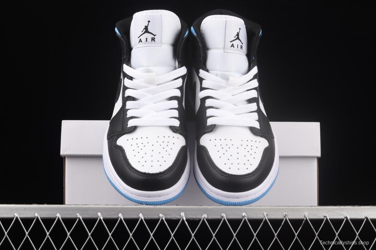 Air Jordan 1 Mid SE black, white and blue BQ6472-102