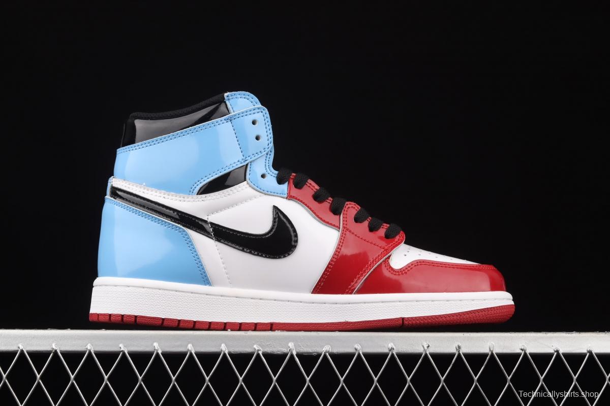 Air Jordan 1 Fearless Gao Bang red and blue lacquered leather CK5666-100