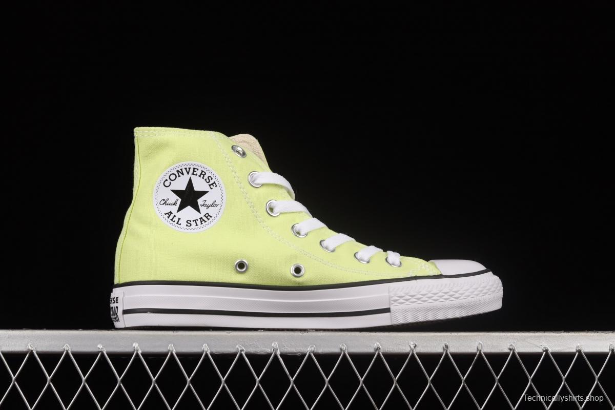 Converse All Star light colors are lemon yellow high top fashionable canvas shoes 170154C