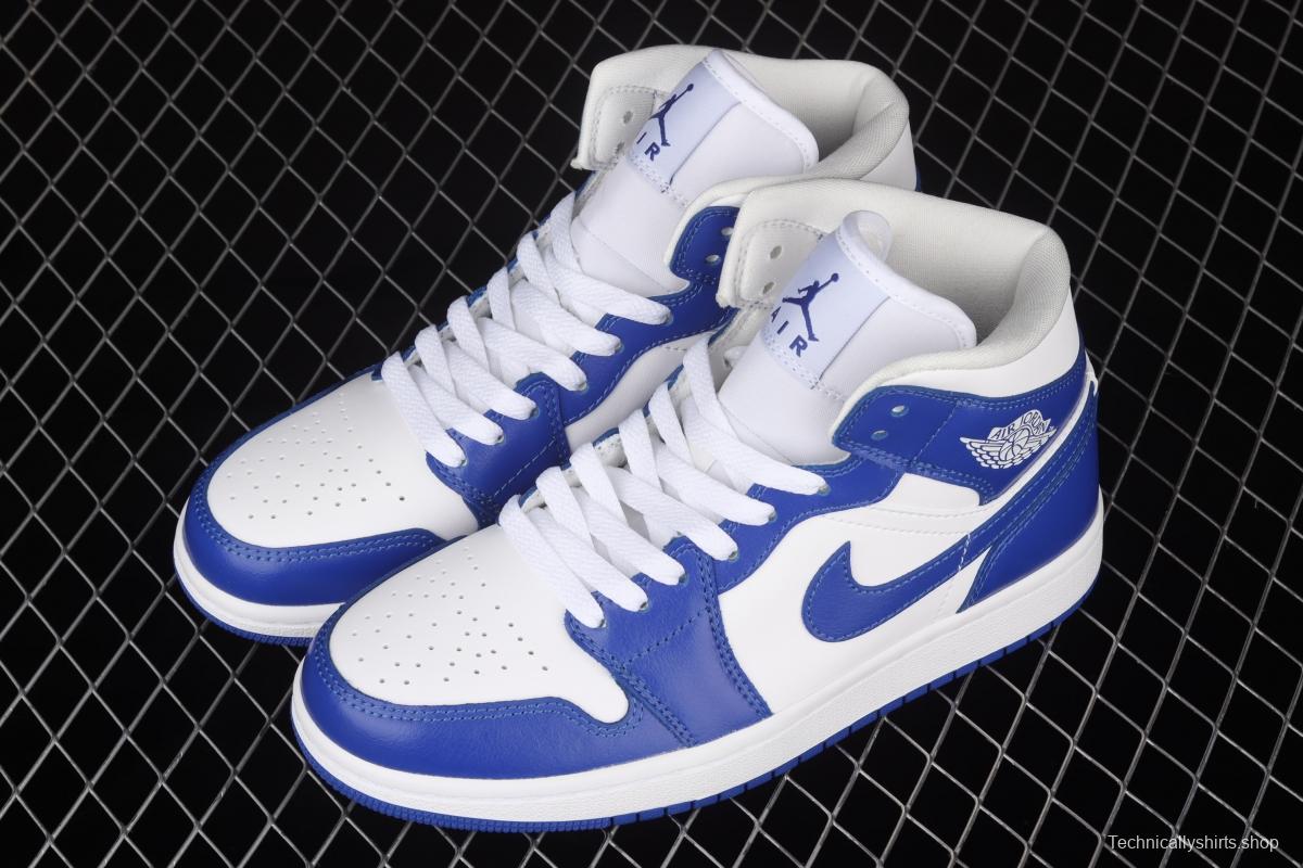 Air Jordan 1 Mid blue Zhongbang basketball shoes BQ6472-104