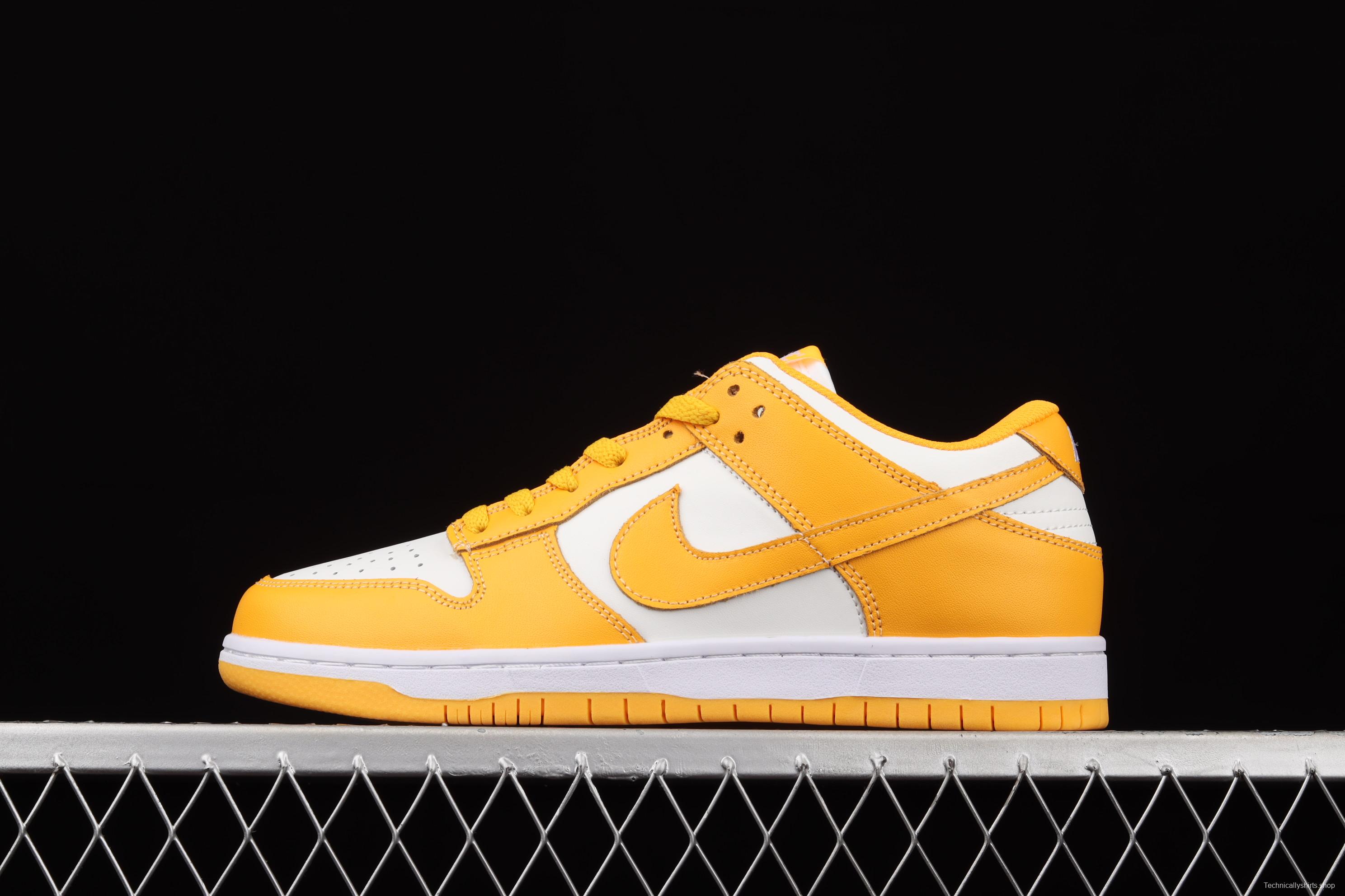 NIKE DUNK Low SB dunk series white and yellow color matching low-side leisure sports skateboard shoes DD1503-800