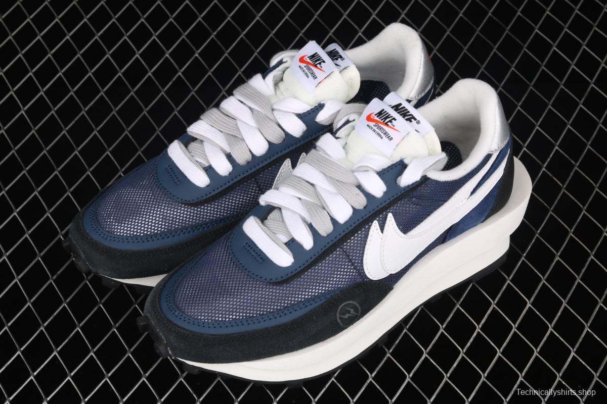 Fragment Design x Sacai x NIKE LVD Waffle Daybreak Fujiwara Hiroshi Fujiwara co-signed the catwalk style double hook Swoosh running shoes BV0073-008