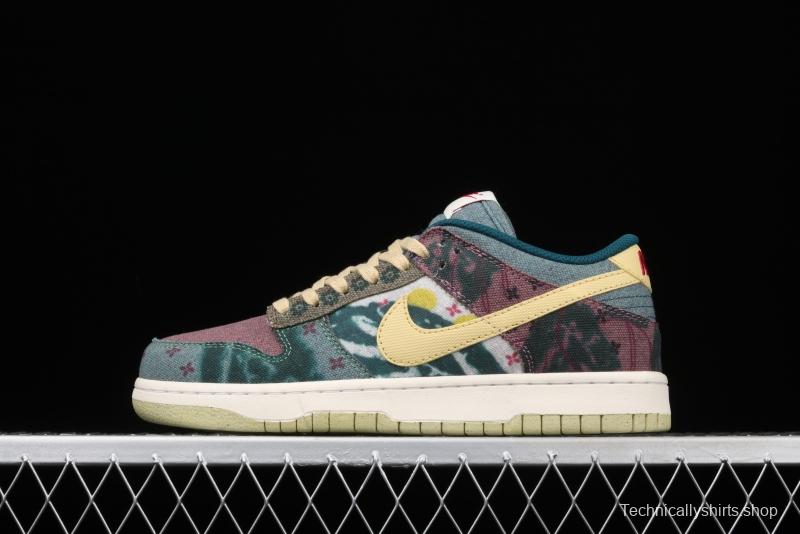 NIKE SB DUNK Low Lemon Wash Slam Dunk Series low-top leisure sports skateboard shoes color tie-dye printing washing CZ9747-900