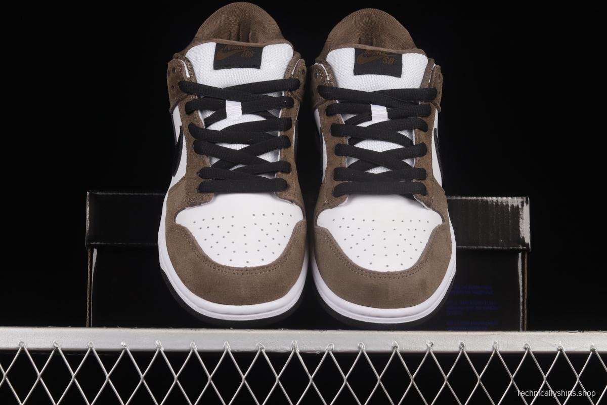 NIKE SB DUNK Low Pro Trail End Brown Furn Brown White Black Snake Print Dunk Series Low Top Casual Sports Skateboard Shoes 304292-102