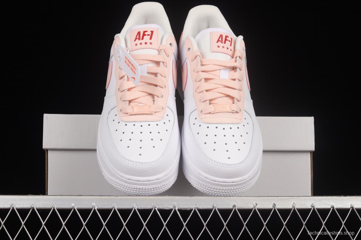 NIKE Air Force 1'07 Low White Pink Hook Low Casual Sneakers 315115-167