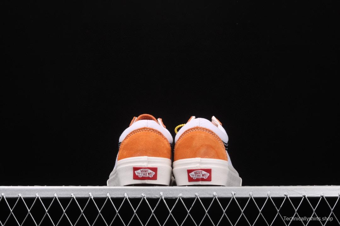 Vans Style 36 caramel orange and white small head splicing low-help couple casual board shoes VN0A3DZ3WZ5