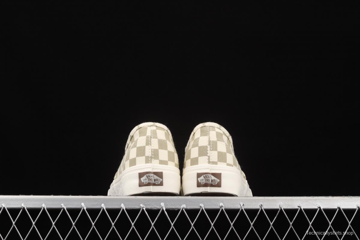 Vans Authentic Classic Anaheim Milk Tea White Brown Chess Lattice low Top Board shoes VN0A5HZS9FO