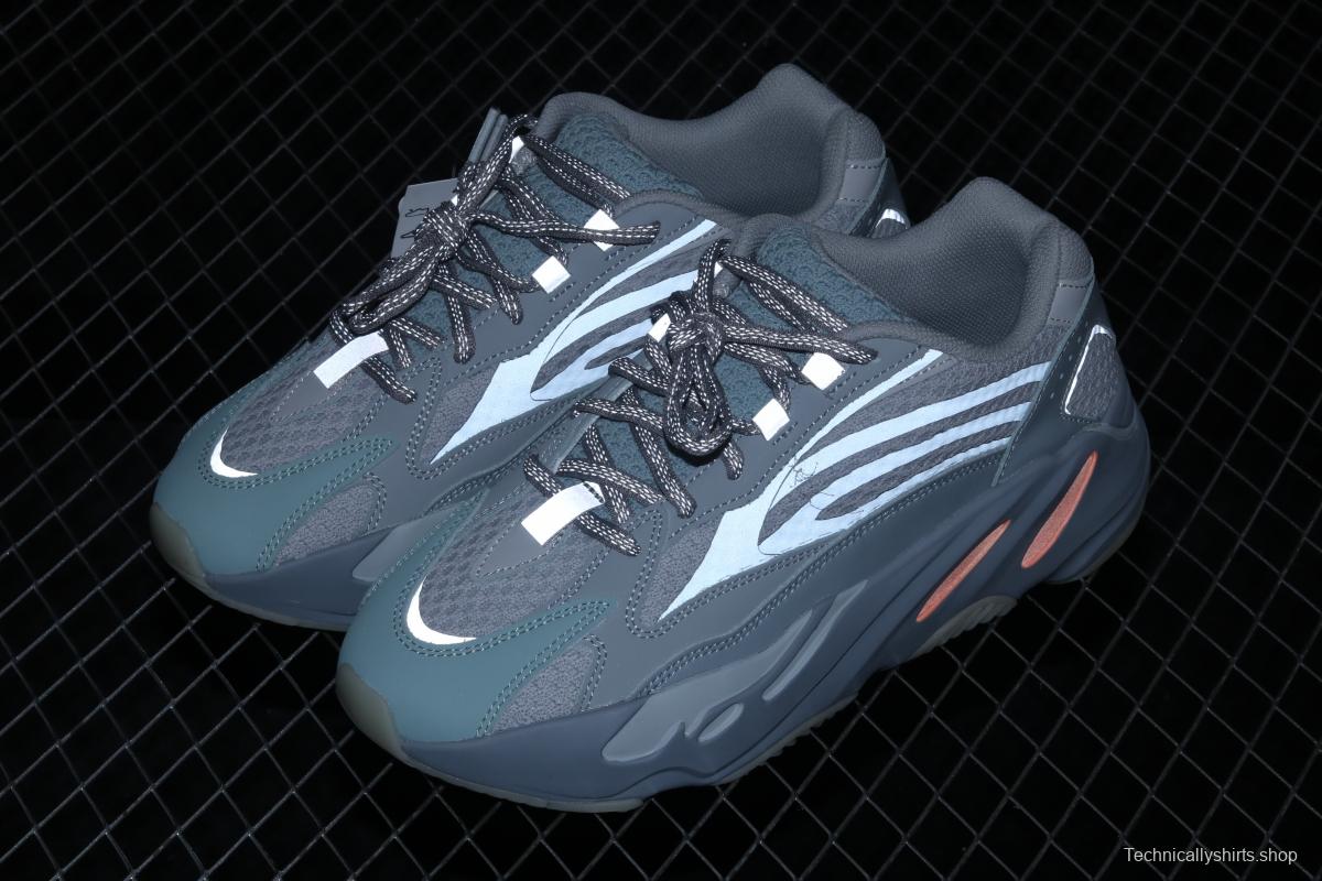 Adidas Yeezy Boost 700V2 Inertia FW2549 Kanye coconut 700V2 grayish blue running shoes 3M reflective BASF popcorn outsole
