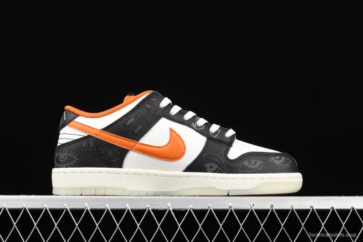 NIKE SB DUNK Low Halloween black, white and orange luminous Halloween SB rebound fashion casual board shoes DD3357-100