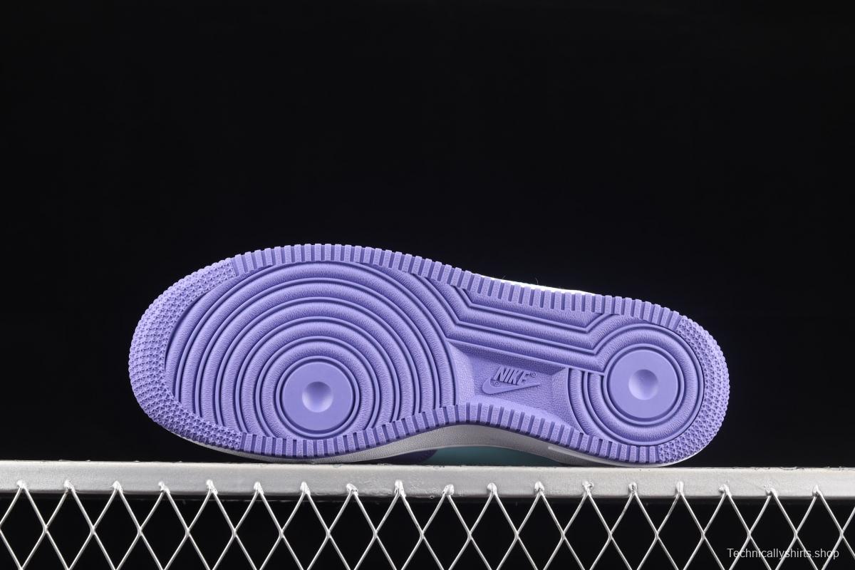 NIKE Air Force 1 Mid sells blue and purple color Zhongbang leisure board shoes CV3039-107overseas