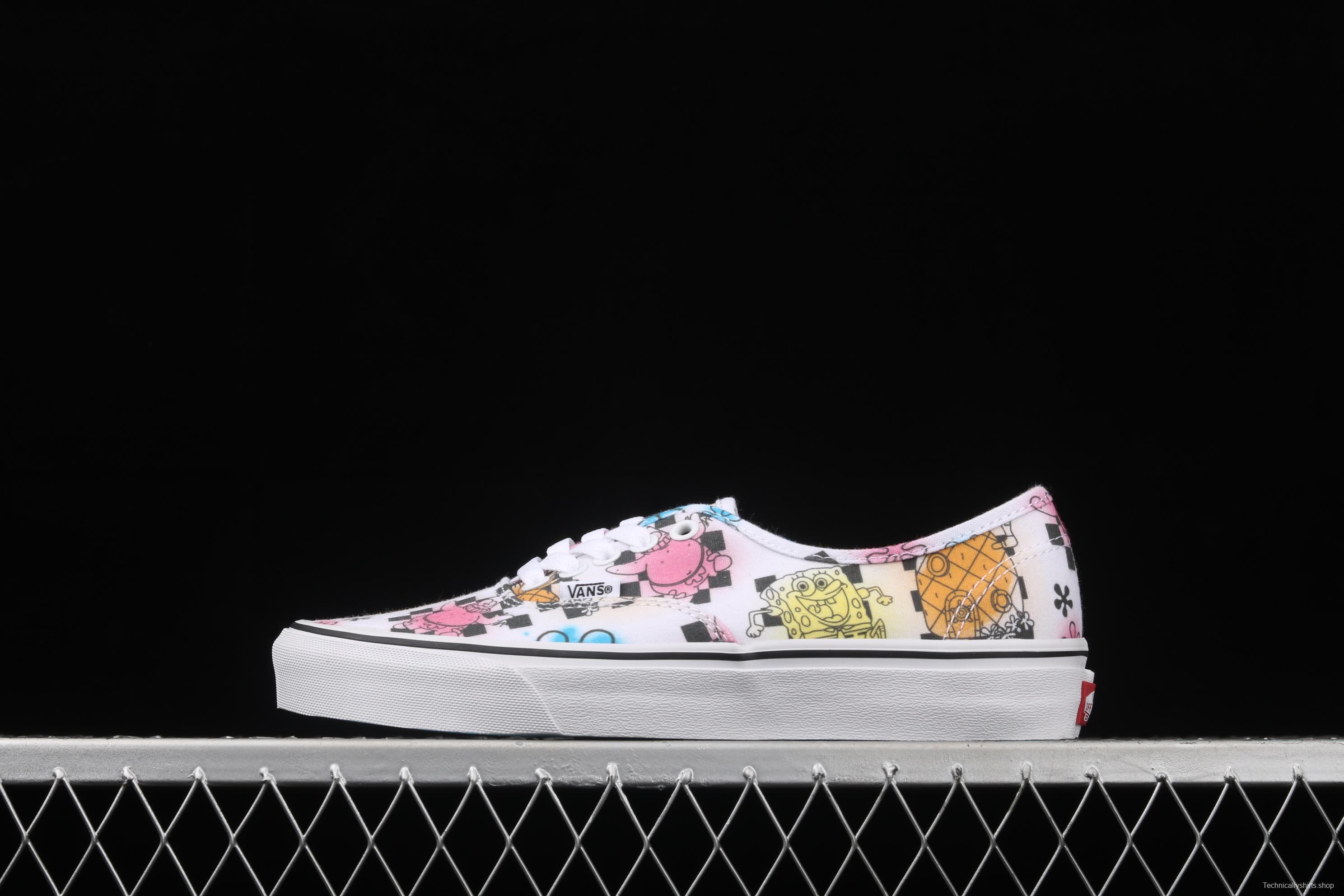 SpongeBob x Vans Authentic color printing cartoon limited edition low-top casual board shoes VN0ASHZSZAS