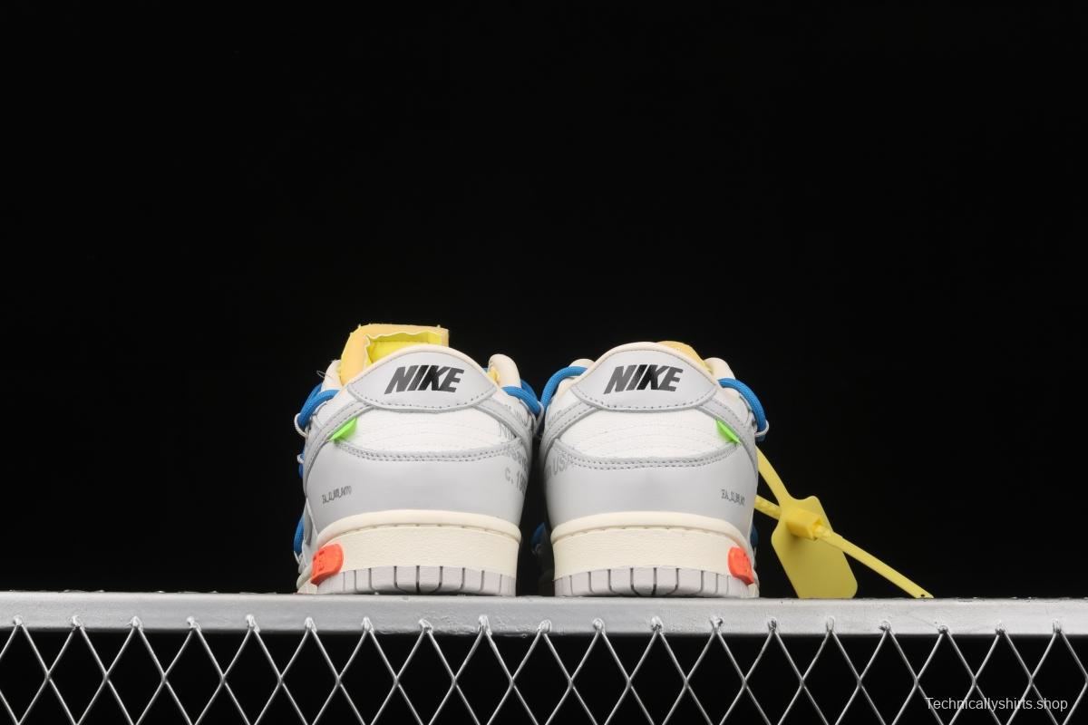 OFF-White x NIKE DUNK Low 03 of 50 OW white gray leisure sports skateboard shoes DM1602-112