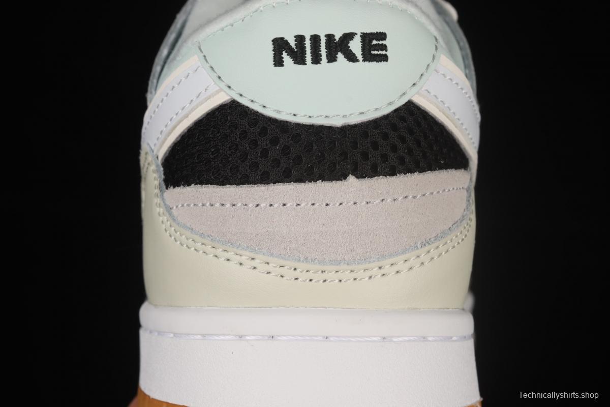 NIKE DUNK Svrap light blue sea glass stitching low upper skateboard shoes DB0500-100