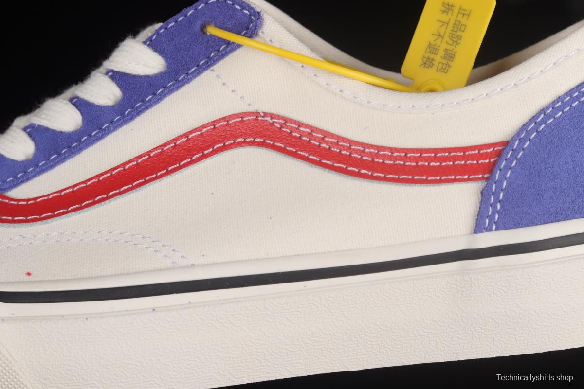 Vans Style 36 Decon Sf New White Blue Red Half Crescent Toe Low Top Sneakers VN0A5HYRB6R