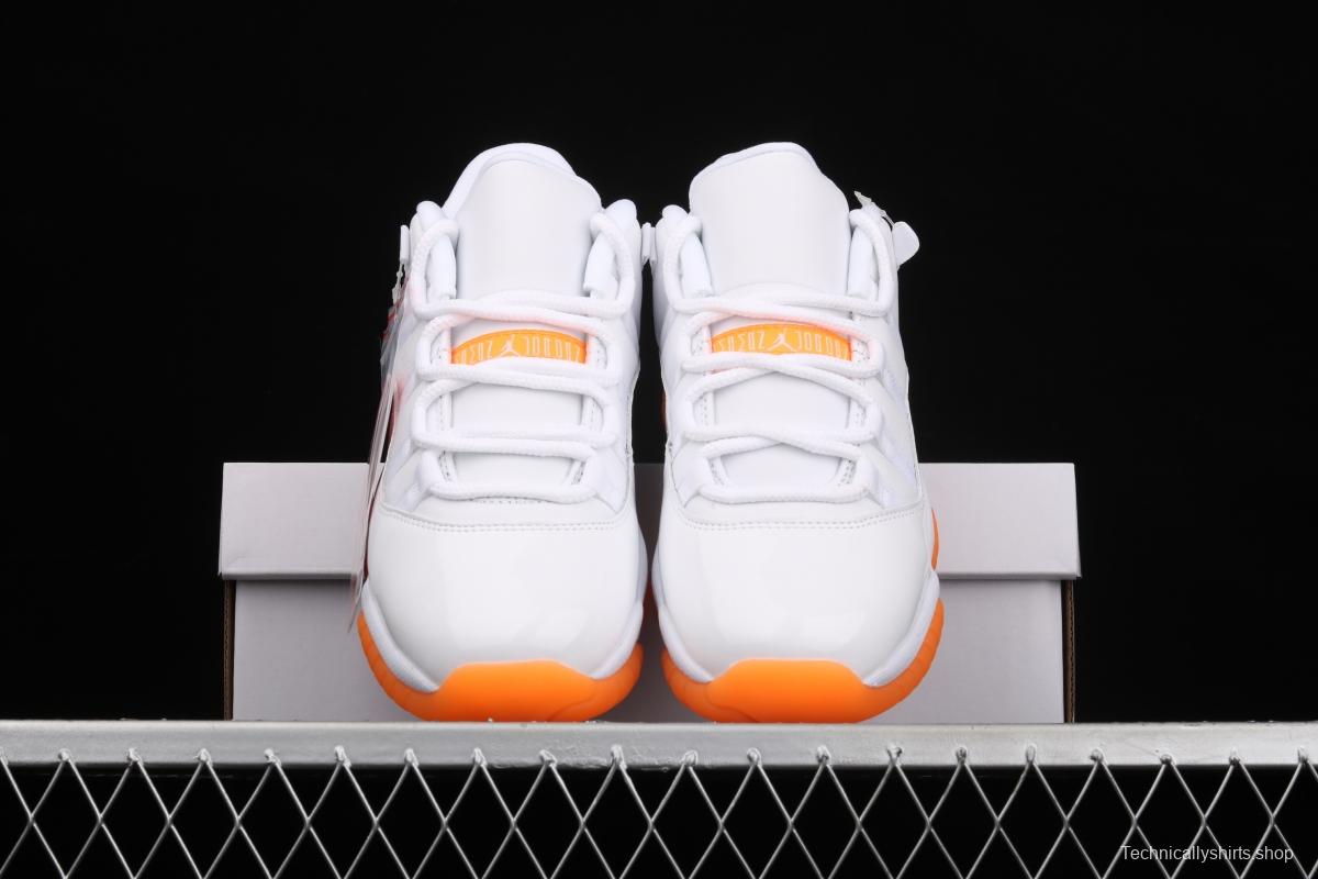 Air Jordan 11 Bright Citus 11 White Orange low Top Basketball shoes AH7860-139