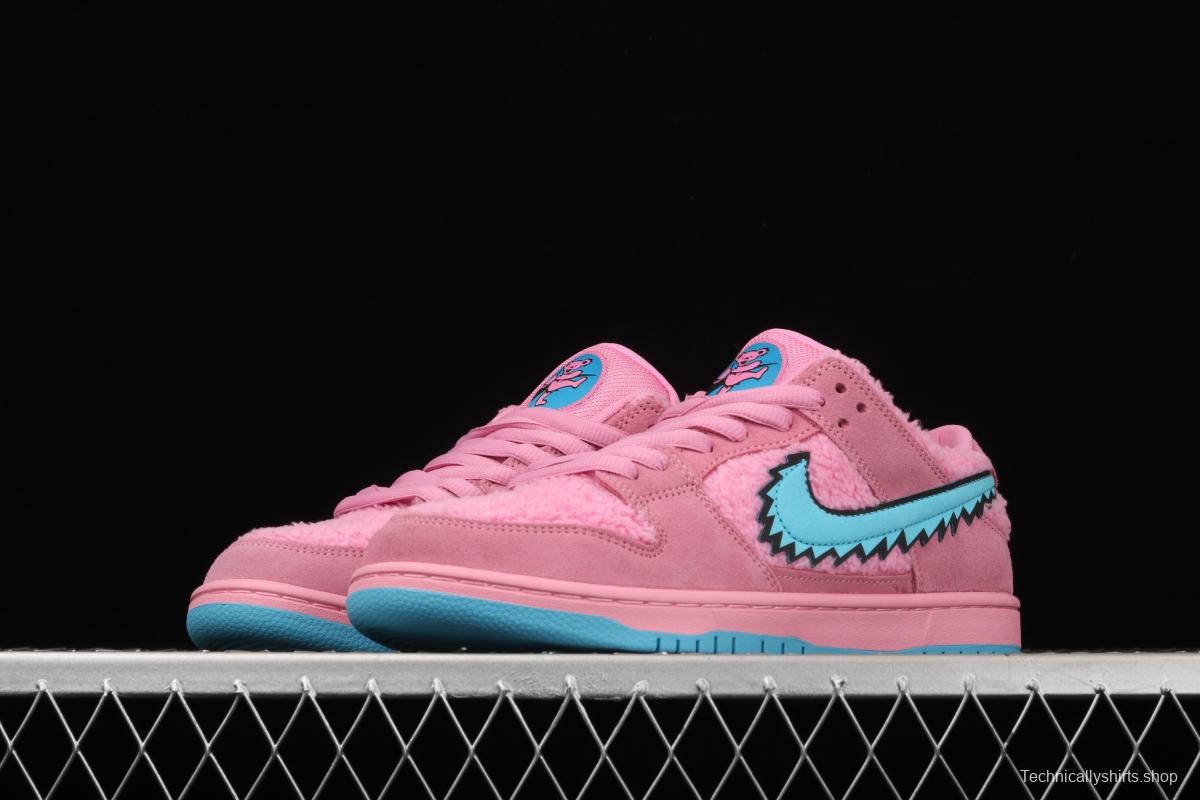 Grateful DeAdidas x NIKE SB DUNK Low Yellow Bear joint style pink and blue bear sports skateboard shoes CJ5378-600