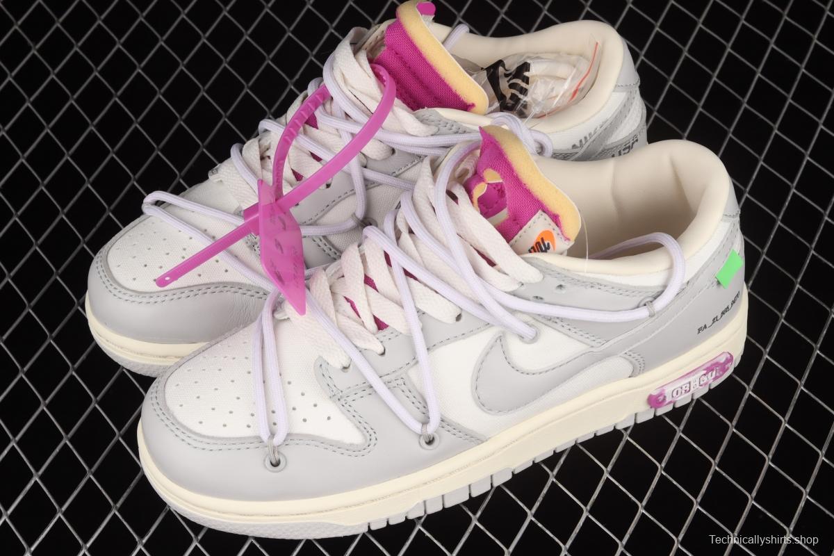 OFF-White x NIKE DUNK Low OW white gray leisure sports skateboard shoes DM1602-118