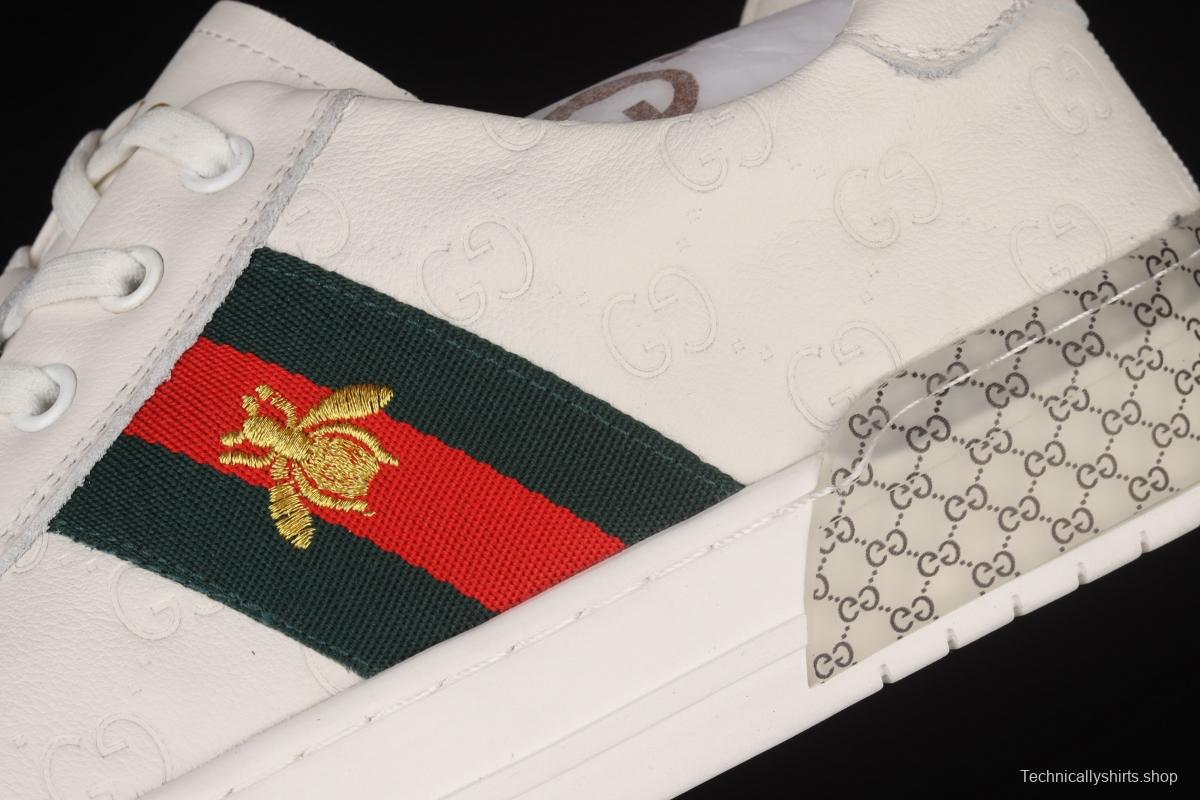 Gucci Ace White embroidered little bee board shoes