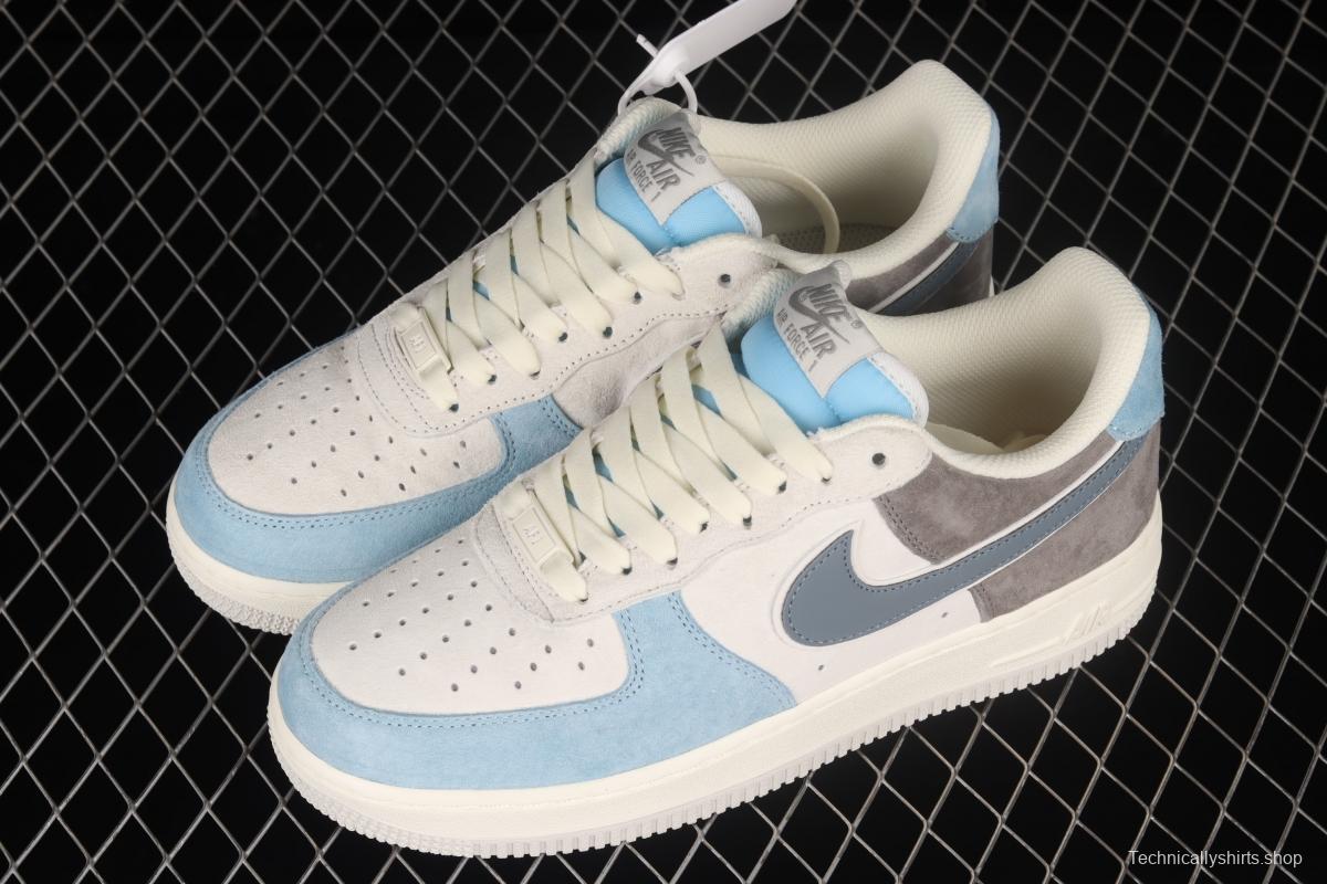 NIKE Air Force 1x07 light gray-blue color matching low-top casual board shoes LZ6699-523