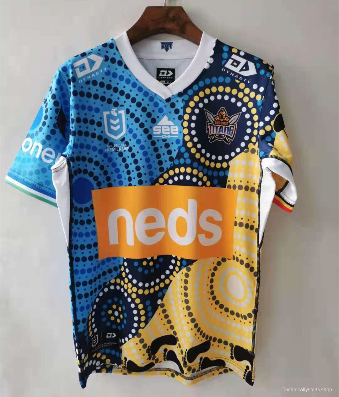 Gold Coast Titans 2021 Mens Indigenous Rugby Jersey