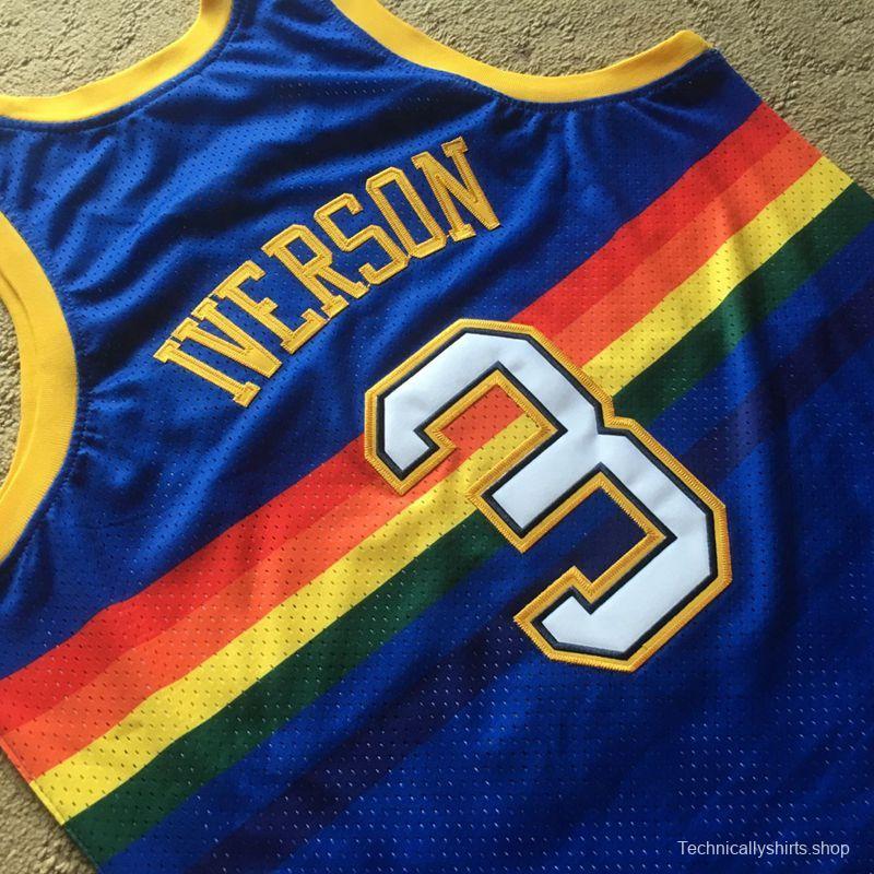 Men's Allen Iverson Blue Retro Classic Team Jersey