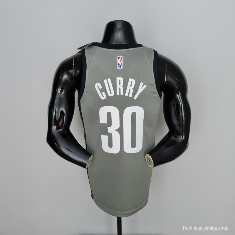 75th Anniversary Curry #30 Brooklyn Nets City Edition Gray NBA Jersey