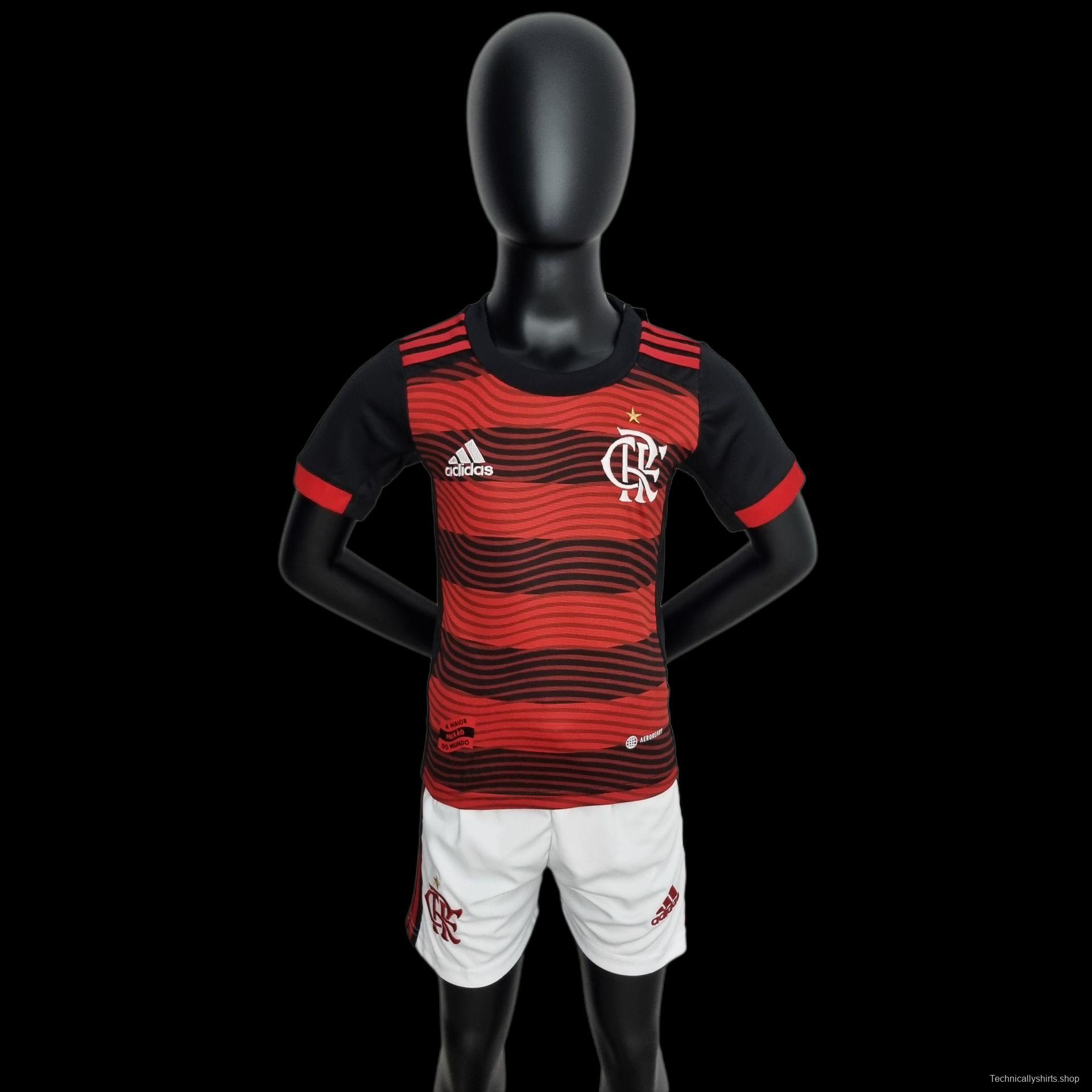 22/23 Flamengo Kids Home Size 16-28 Soccer Jersey