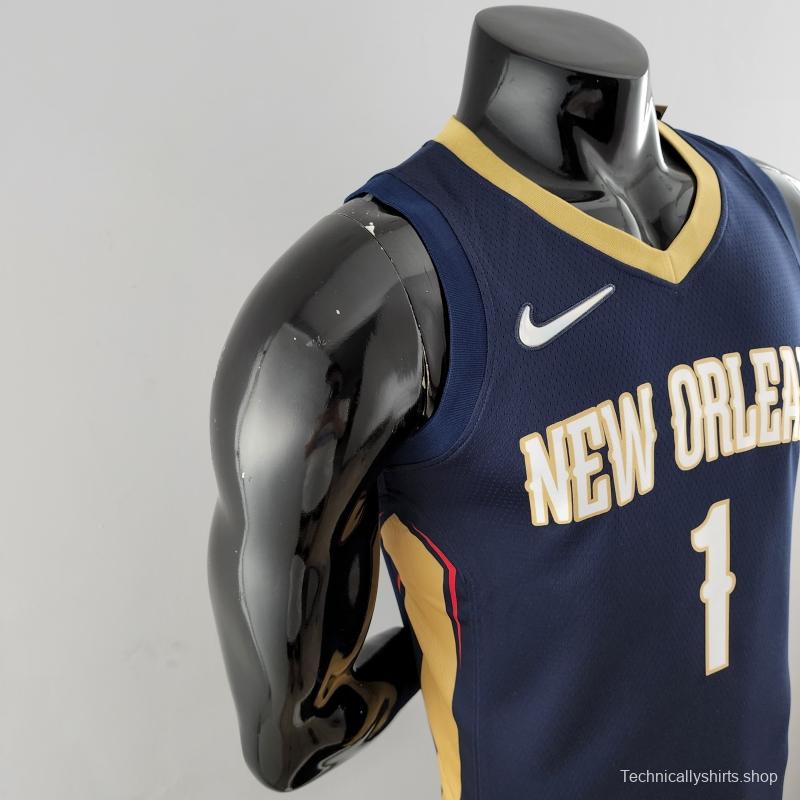 75th Anniversary New Orleans Pelicans Williams #1 Navy Blue NBA Jersey